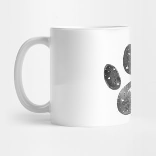 Adopt don't shop watercolor galaxy paw - black and white Mug